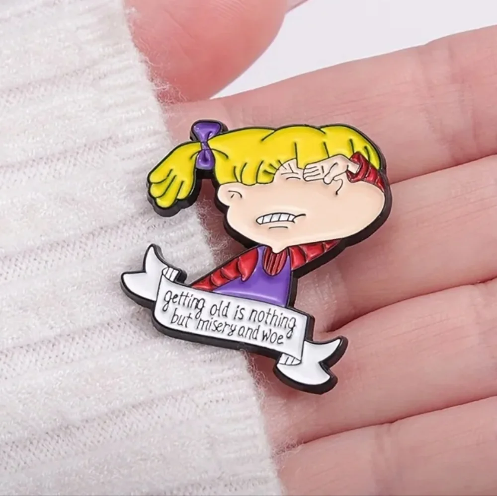Rugrats Angelica Old Feeling 90s Cartoon Character Enamel Pin Nick Toons - Picture 2 of 3